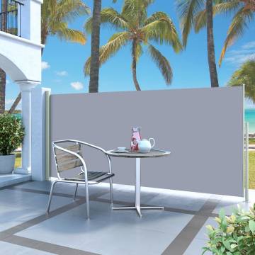 Patio Retractable Side Awning 140x300 cm - Grey | Hipomarket UK