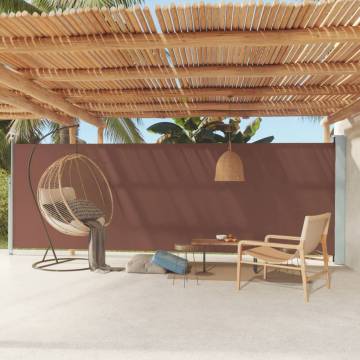 Patio Retractable Side Awning 180x600 cm Brown | Hipomarket