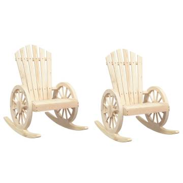 Rocking Adirondack Chairs - 2 pcs Solid Wood Fir | HipoMarket