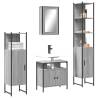 4 Piece Bathroom Furniture Set Grey Sonoma Engineered Wood Colour grey sonoma Number of 1 Number of Pieces 