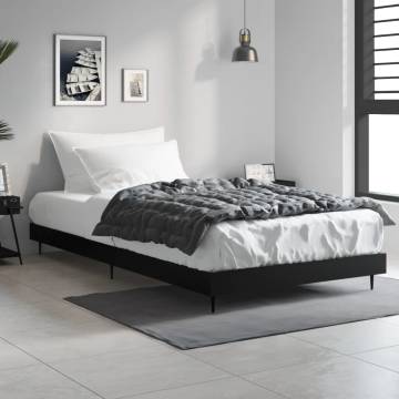 Black Bed Frame 100x200 cm | Durable Engineered Wood