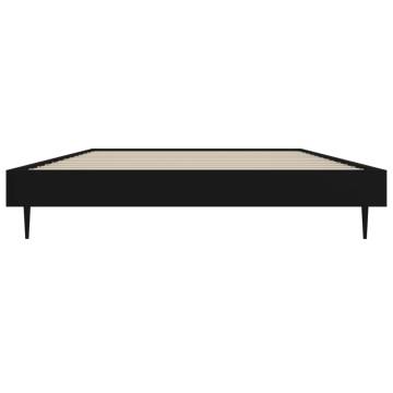 Black Bed Frame 100x200 cm | Durable Engineered Wood