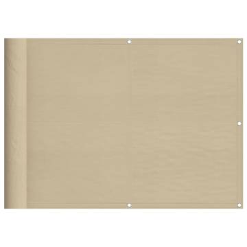 Beige Balcony Screen 75x800 cm - Durable 100% Polyester