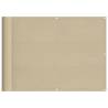 Beige Balcony Screen 75x800 cm - Durable 100% Polyester