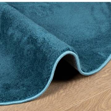 Rug OVIEDO Short Pile Turquoise Ø 240 cm - Hipomarket UK