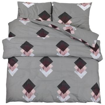 Duvet Cover Set Grey 200x220 cm Cotton - Soft & Stylish Bedding