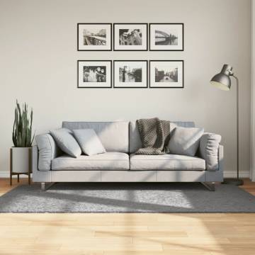 Shaggy Rug PAMPLONA High Pile Grey 100x200 cm - Soft & Cozy