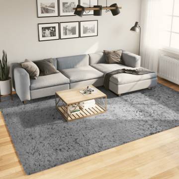 Shaggy Rug PAMPLONA High Pile Grey 240x340 cm - Hipo Market