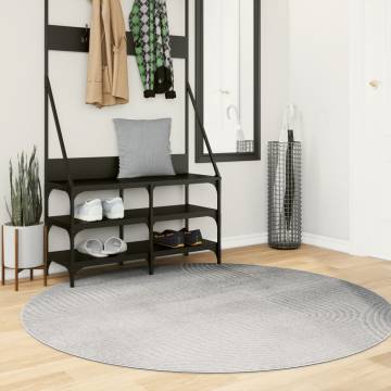 Rug IZA Short Pile Scandinavian Look Grey Ø 160 cm - Hipomarket