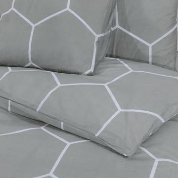 Grey Duvet Cover Set 140x200 cm - 100% Cotton Comfort