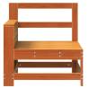 Garden Armrest Sofa with Side Table - Solid Pine Wood