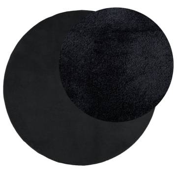 Stylish OVIEDO Black Short Pile Rug Ø 120 cm for Home Decor