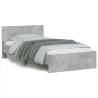 Bed Frame with Headboard and LED Lights Concrete Grey 100x200 cm Colour concrete grey Size 100 x 200 cm 