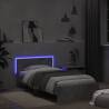 Concrete Grey Bed Frame with Headboard & LED Lights | 100x200 cm