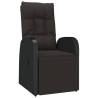 Reclining Garden Chair with Cushions - Stylish Black Poly Rattan