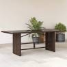 Garden Table with Glass Top Brown 190x80x74 cm Poly Rattan Colour brown Quantity in Package 1 Material glass 