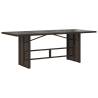 Garden Table with Glass Top - Brown Poly Rattan 190x80 cm