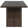 Garden Table with Glass Top - Brown Poly Rattan 190x80 cm