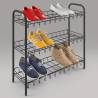 Metaltex 3-Tier Black Shoe Rack - Space-Saving Design