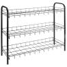 Metaltex 3-Tier Black Shoe Rack - Space-Saving Design