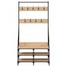 Clothes Rack with Shoe Storage - Sonoma Oak 90x34x184 cm