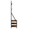 Clothes Rack with Shoe Storage - Smoked Oak 70x40x184 cm