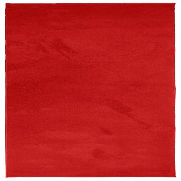 Rug OVIEDO Short Pile Red 120x120 cm - Comfort & Style