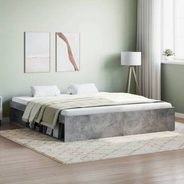 Concrete Grey Super King Size Bed Frame 180x200 cm | Hipo Market