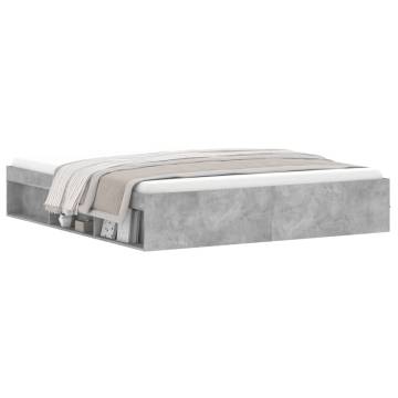 Concrete Grey Super King Size Bed Frame 180x200 cm | Hipo Market