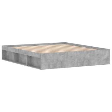 Concrete Grey Super King Size Bed Frame 180x200 cm | Hipo Market