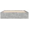 Concrete Grey Bed Frame 140x190 cm - Modern Bedroom Comfort