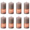 Bolsius Rustic Pillar Candles Shine 8 pcs 100x50 mm Rustic Taupe Colour rustic taupe Size 100 x 50 mm Quantity in Package 8 