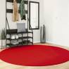 Rug OVIEDO Short Pile Red Ø 200 cm Colour red Size Ø 200 cm 