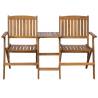 Folding Garden Bench with Tea Table - Solid Acacia Wood