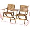 Folding Garden Bench with Tea Table - Solid Acacia Wood