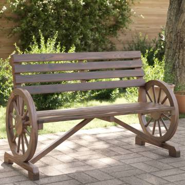 Garden Bench 2-Seater Solid Wood Fir | Hipo Market