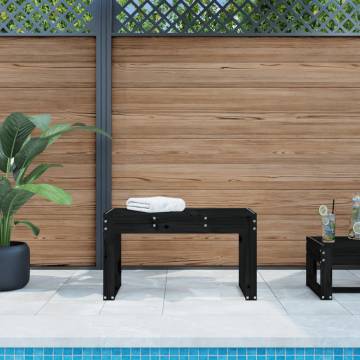 Black Garden Bench 80x38x45 cm - Solid Pine Wood