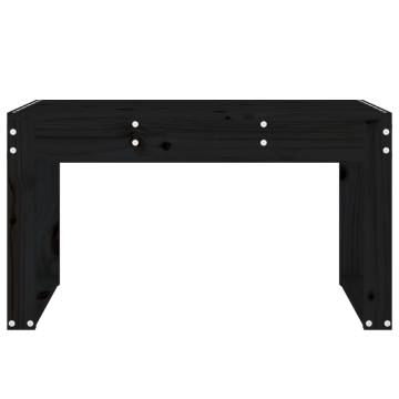 Black Garden Bench 80x38x45 cm - Solid Pine Wood