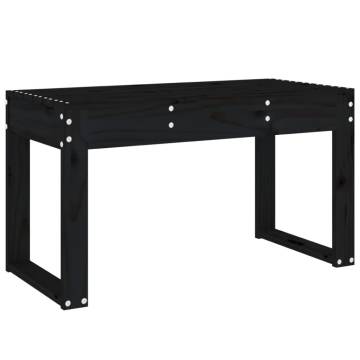 Black Garden Bench 80x38x45 cm - Solid Pine Wood