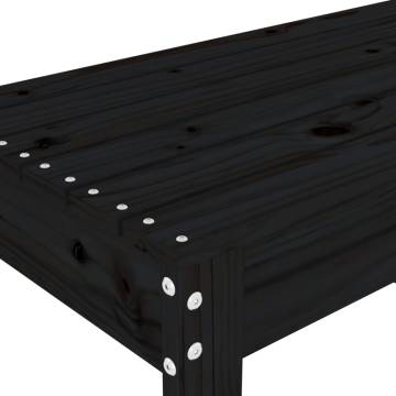 Black Garden Bench 80x38x45 cm - Solid Pine Wood