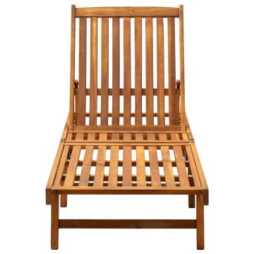 Comfortable Solid Acacia Wood Sun Lounger | Hipomarket UK