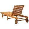 Comfortable Solid Acacia Wood Sun Lounger | Hipomarket UK