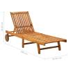 Comfortable Solid Acacia Wood Sun Lounger | Hipomarket UK