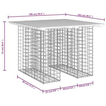 Garden Bench Gabion Design - Durable Impregnated Pinewood