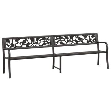 Twin Garden Bench 246 cm Black Steel - Vintage Outdoor Charm