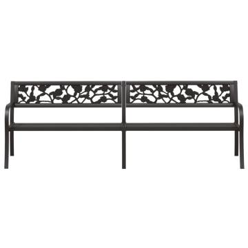 Twin Garden Bench 246 cm Black Steel - Vintage Outdoor Charm