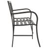 Twin Garden Bench 246 cm Black Steel - Vintage Outdoor Charm