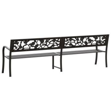 Twin Garden Bench 246 cm Black Steel - Vintage Outdoor Charm