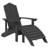 Garden Adirondack Chair with Footstool - HDPE Anthracite