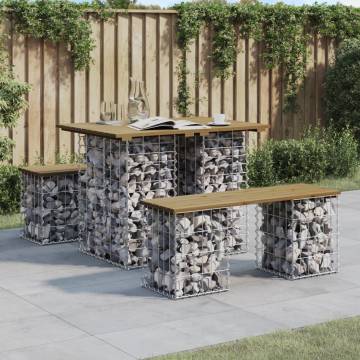 Garden Bench Gabion Design - Durable Pine Wood | Hipo Market